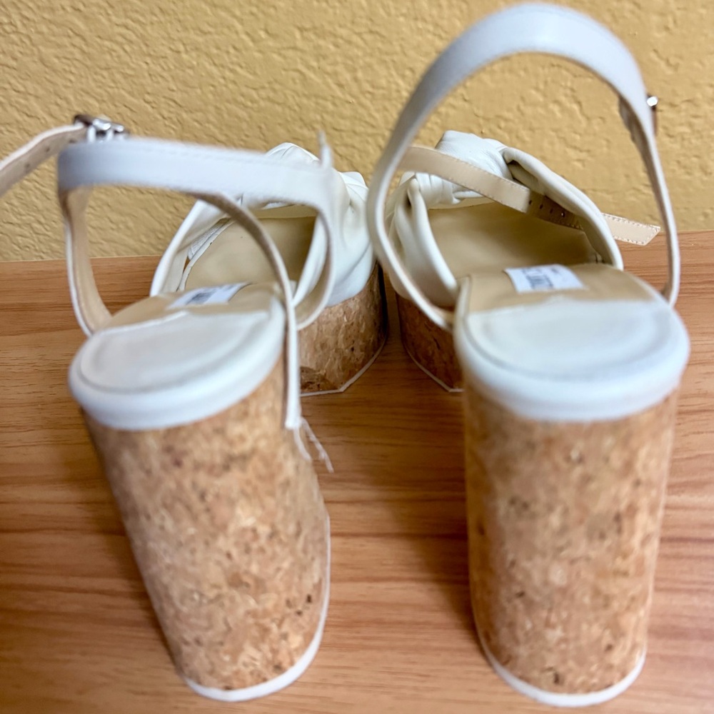Jimmy Choo Cream Cork Platform Heels - Picture 5 of 12